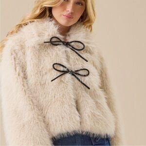 Altar’d State Cream Faux Fur Jacket